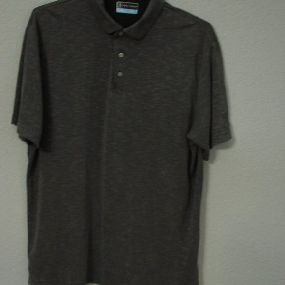 PGA Tour Large Mens Polo Golf Collared Shirt Logo Gray Grey Ash Black Ash - Picture 15 of 16